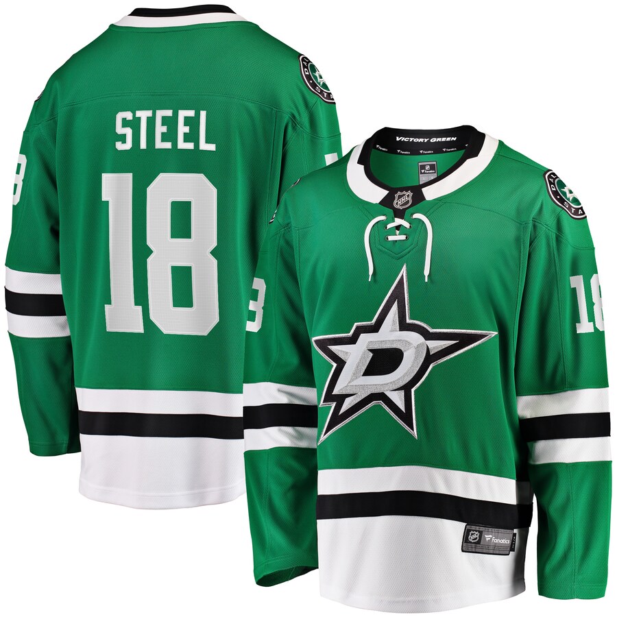 Men's Dallas Stars Sam Steel Fanatics Branded Kelly Green Home Breakaway Jersey - ujerseystore