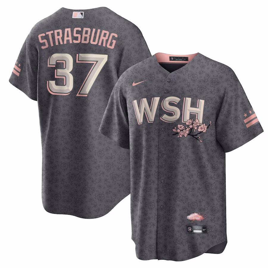 Men's Washington Nationals Stephen Strasburg Nike Gray City Connect Replica Player Jersey - ujerseystore