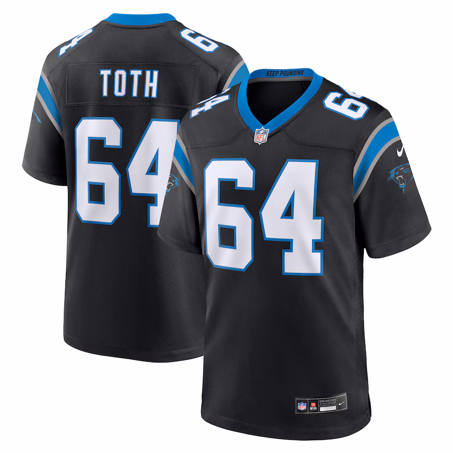 Men's Carolina Panthers Brett Toth Nike  Black  Game Jersey - ujerseystore