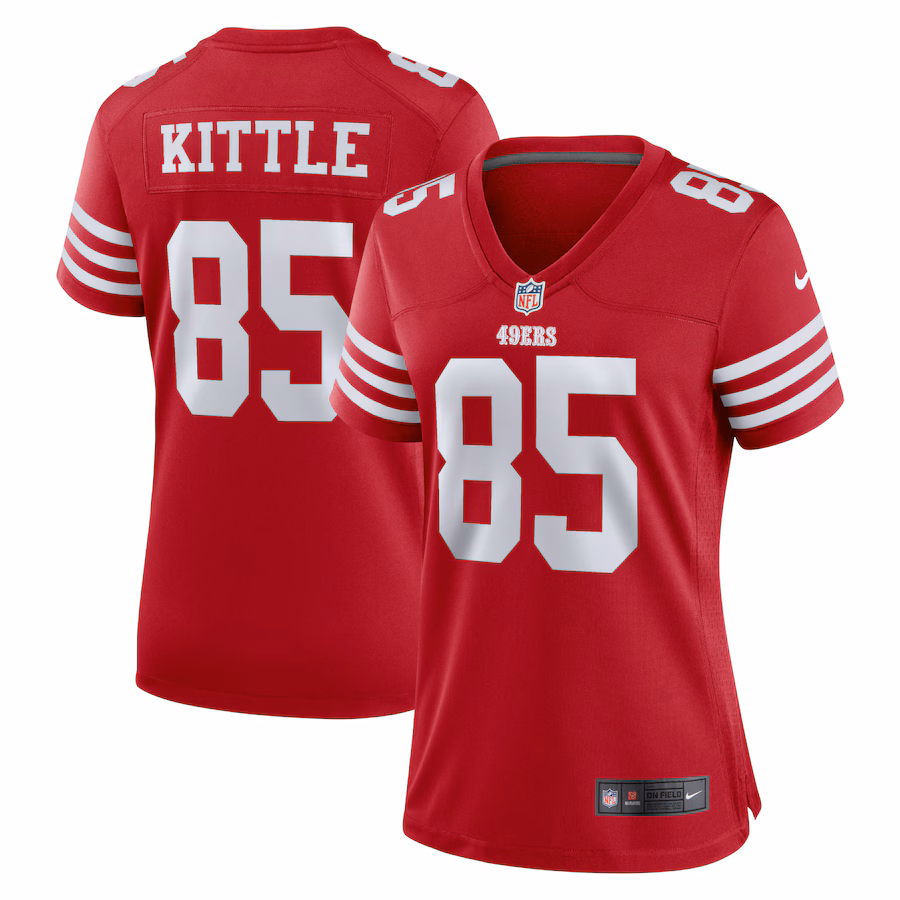 Women's San Francisco 49ers George Kittle Nike Scarlet Team Game Player Jersey - ujerseystore