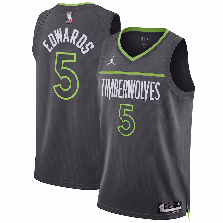 Unisex Minnesota Timberwolves Anthony Edwards Jordan Brand Charcoal Swingman Jersey - Statement Edition - ujerseystore