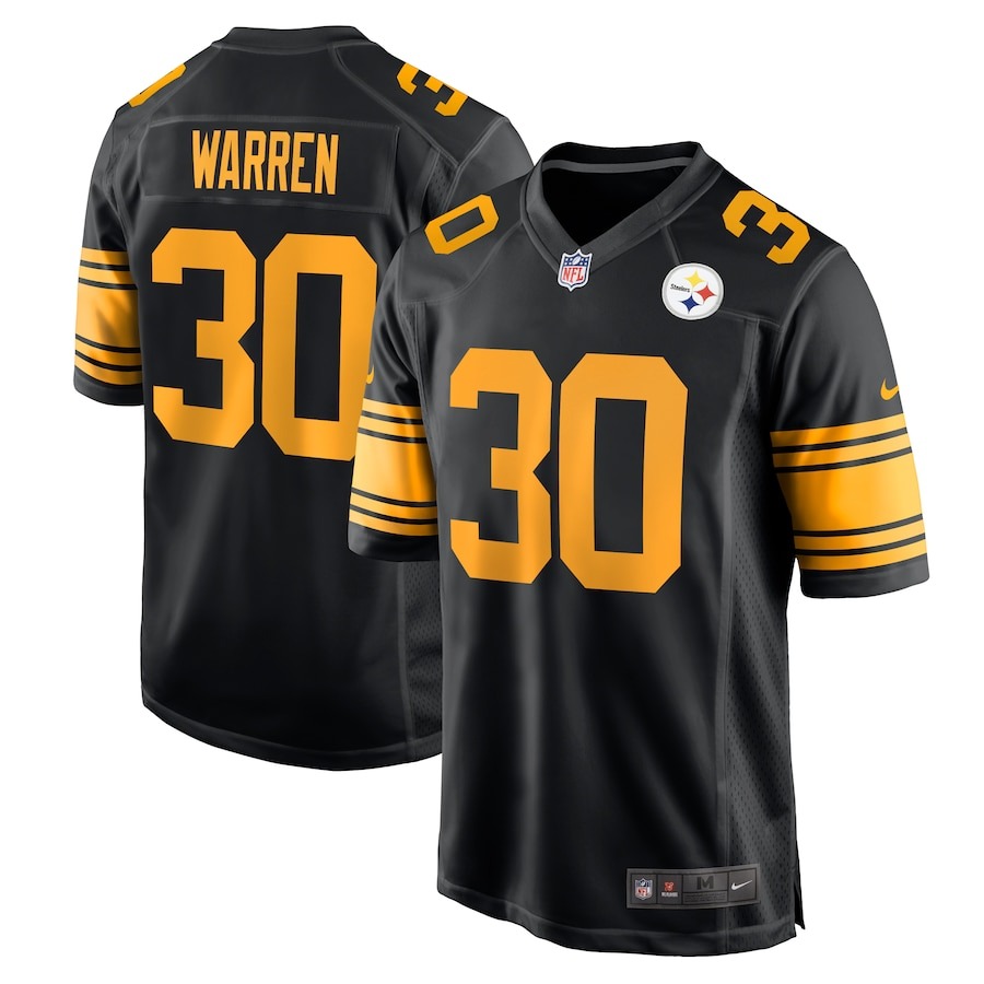 Men's Pittsburgh Steelers Jaylen Warren Nike  Black Alternate Game Jersey - ujerseystore