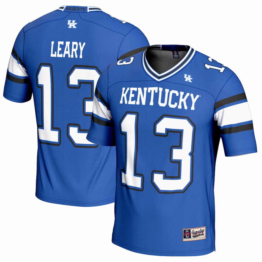 Devin Leary Kentucky Wildcats GameDay Greats NIL Player Football Jersey - Royal - ujerseystore