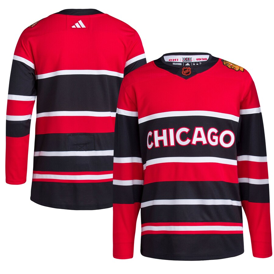 Men's Chicago Blackhawks adidas Red Reverse Retro 2.0 Authentic Blank Jersey - ujerseystore