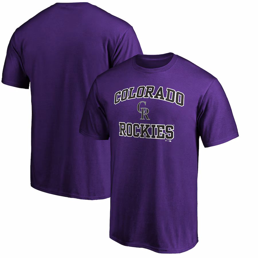 Men's Colorado Rockies Purple Heart & Soul T-Shirt - ujerseystore