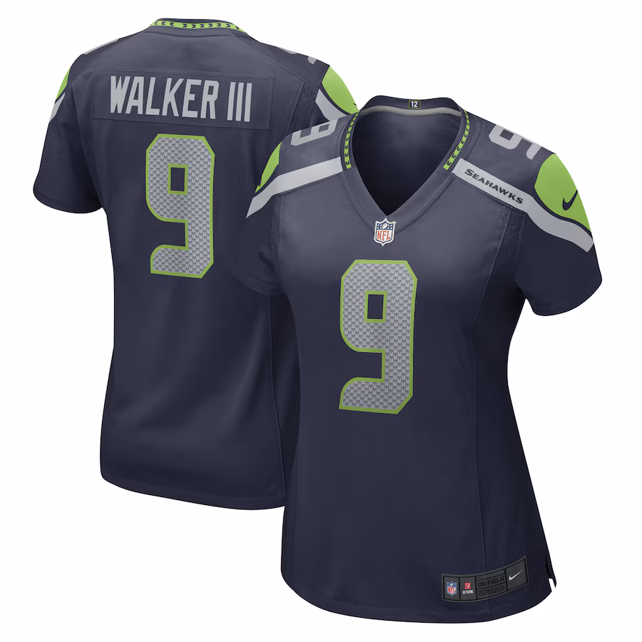 Women's Seattle Seahawks Kenneth Walker III Nike Navy Player Jersey - ujerseystore
