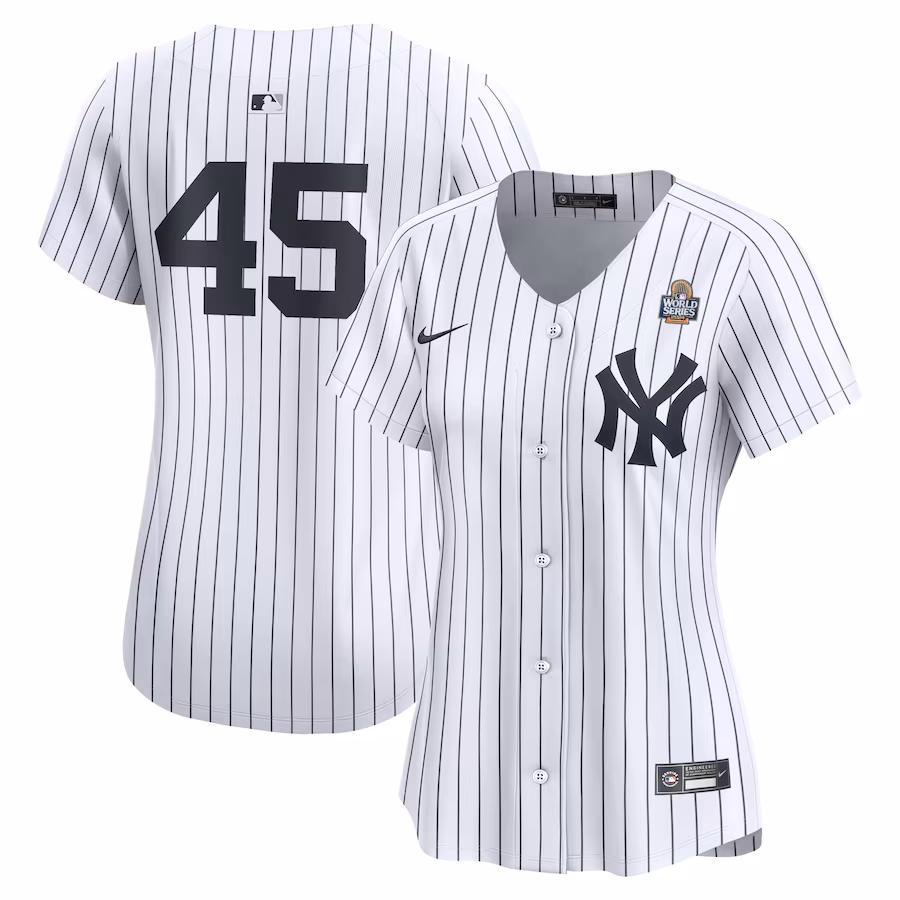 Women's New York Yankees Gerrit Cole Nike White 2024 World Series Limited Player Jersey - ujerseystore