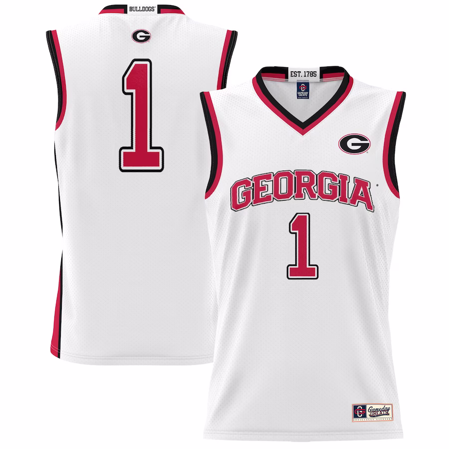 #1 Georgia Bulldogs GameDay Greats Youth Lightweight Basketball Jersey - White - ujerseystore