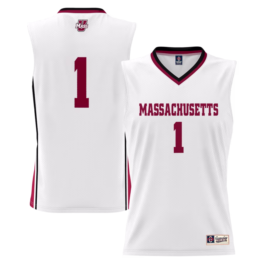 #1 UMass Minutemen GameDay Greats Lightweight Basketball Jersey - White - ujerseystore