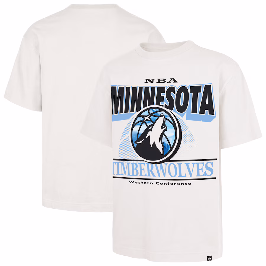 Men's Minnesota Timberwolves  '47 White City Edition Shifty Foundation T-Shirt - ujerseystore