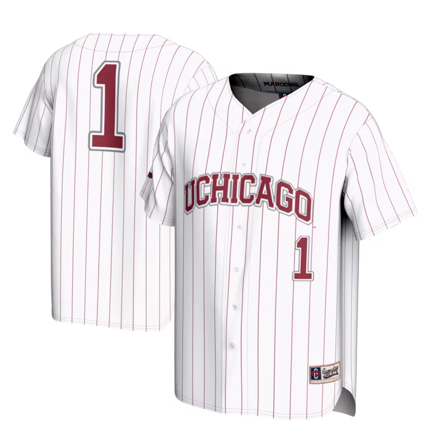 #1 UChicago Maroons GameDay Greats Youth Lightweight Baseball Fashion Jersey - White - ujerseystore