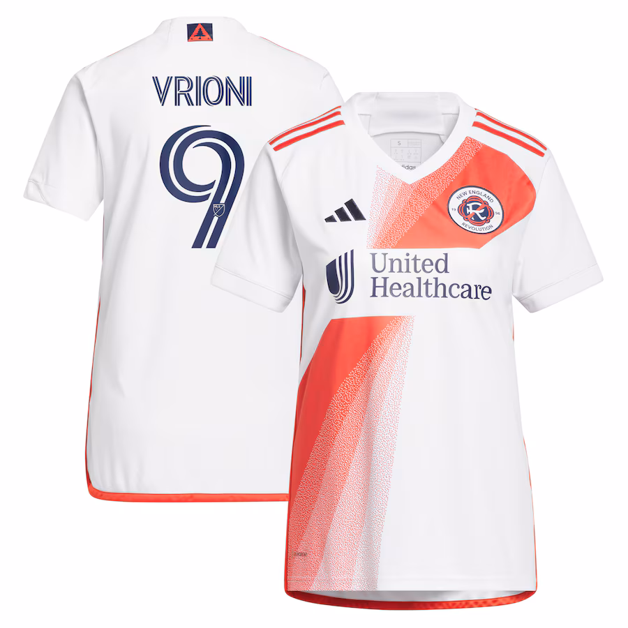 Women's New England Revolution Giacomo Vrioni adidas White 2023 Defiance Replica Jersey - ujerseystore