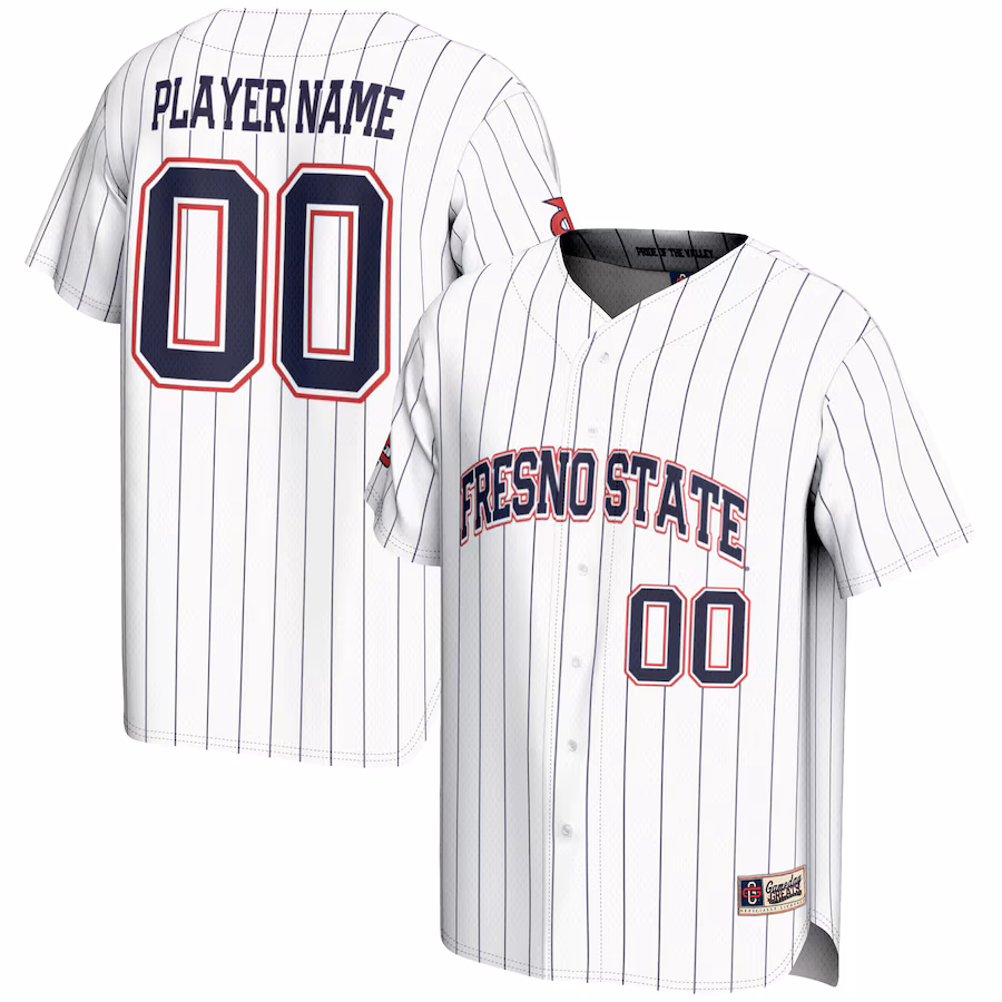 Fresno State Bulldogs GameDay Greats Youth NIL Pick-A-Player Lightweight Baseball Jersey - White - ujerseystore