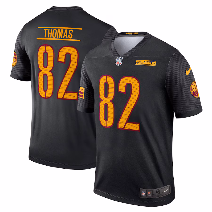 Men's Washington Commanders Logan Thomas Nike Black Alternate Legend Player Performance Top - ujerseystore