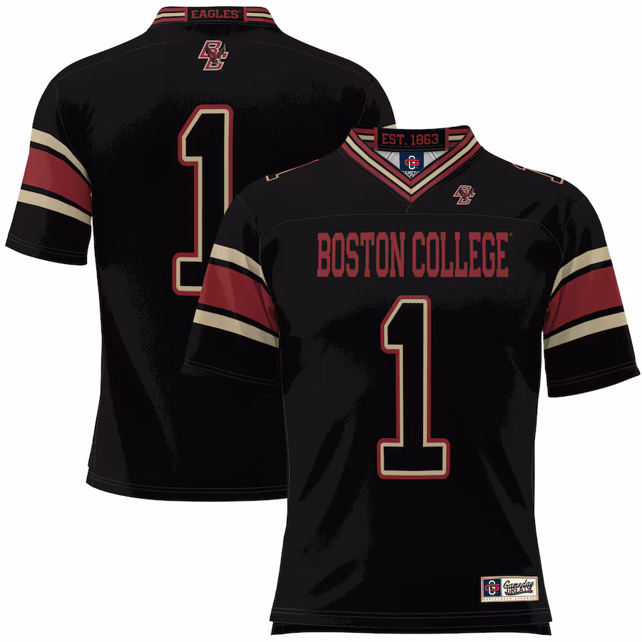#1 Boston College Eagles GameDay Greats Football Jersey - Black - ujerseystore