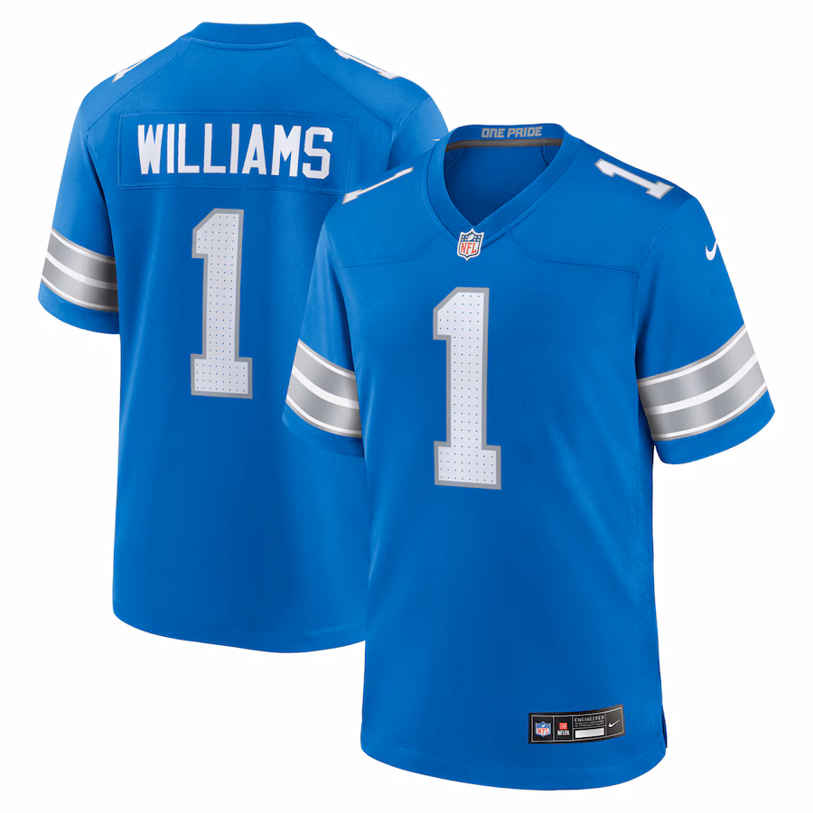 Men's Detroit Lions Jameson Williams Nike Blue Game Player Jersey - ujerseystore