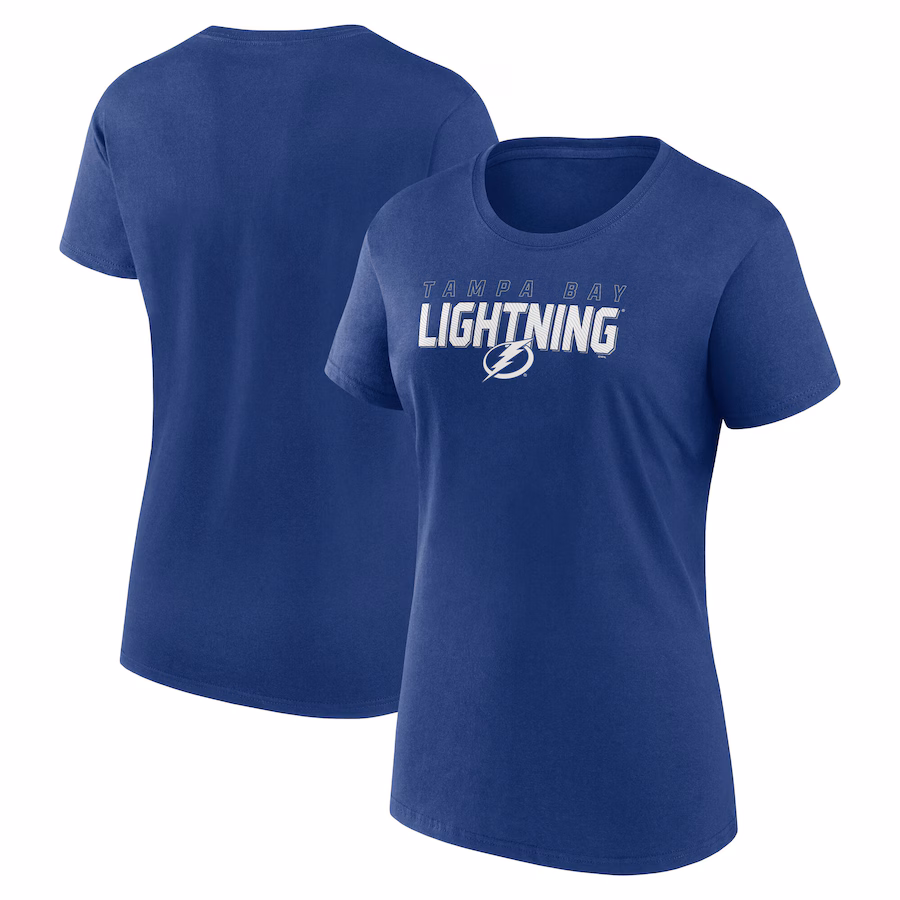Women's Tampa Bay Lightning Blue Launch Scoop Neck T-Shirt - ujerseystore