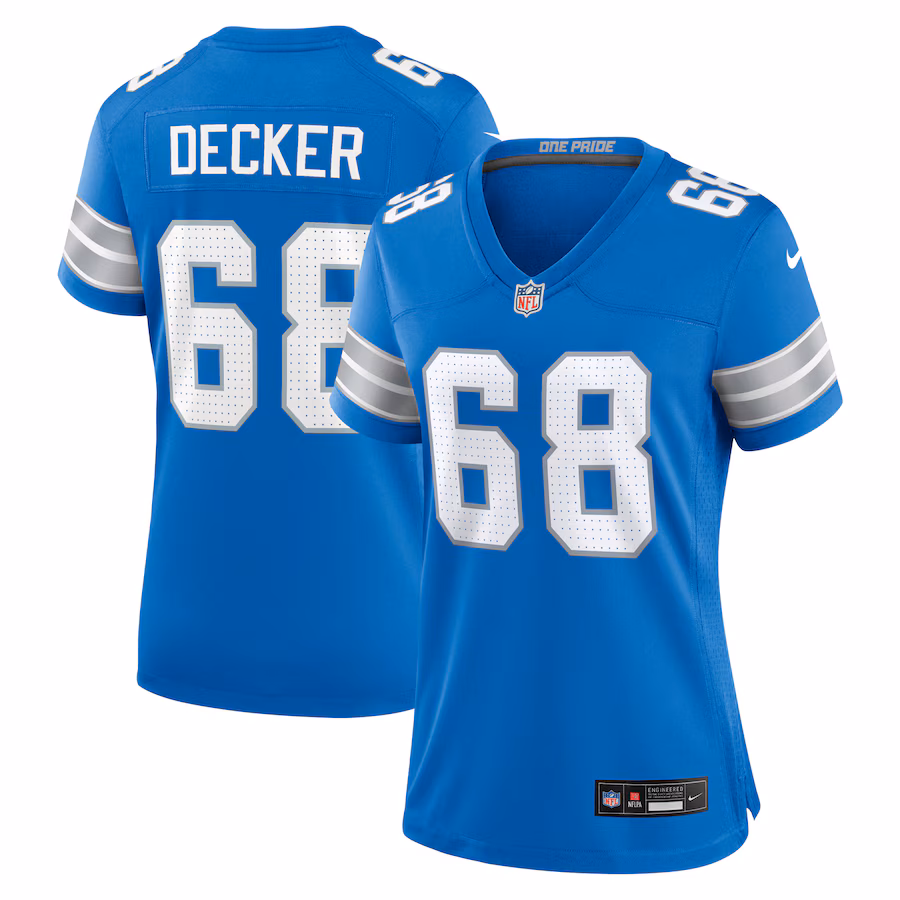 Women's Detroit Lions Taylor Decker Nike  Blue Team Game Jersey - ujerseystore