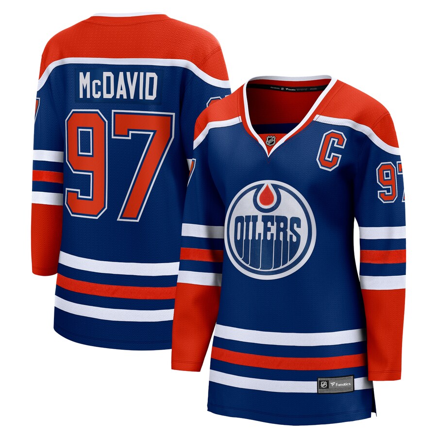 Women's Edmonton Oilers Connor McDavid Fanatics Branded Royal Home Premier Breakaway Player Jersey - ujerseystore