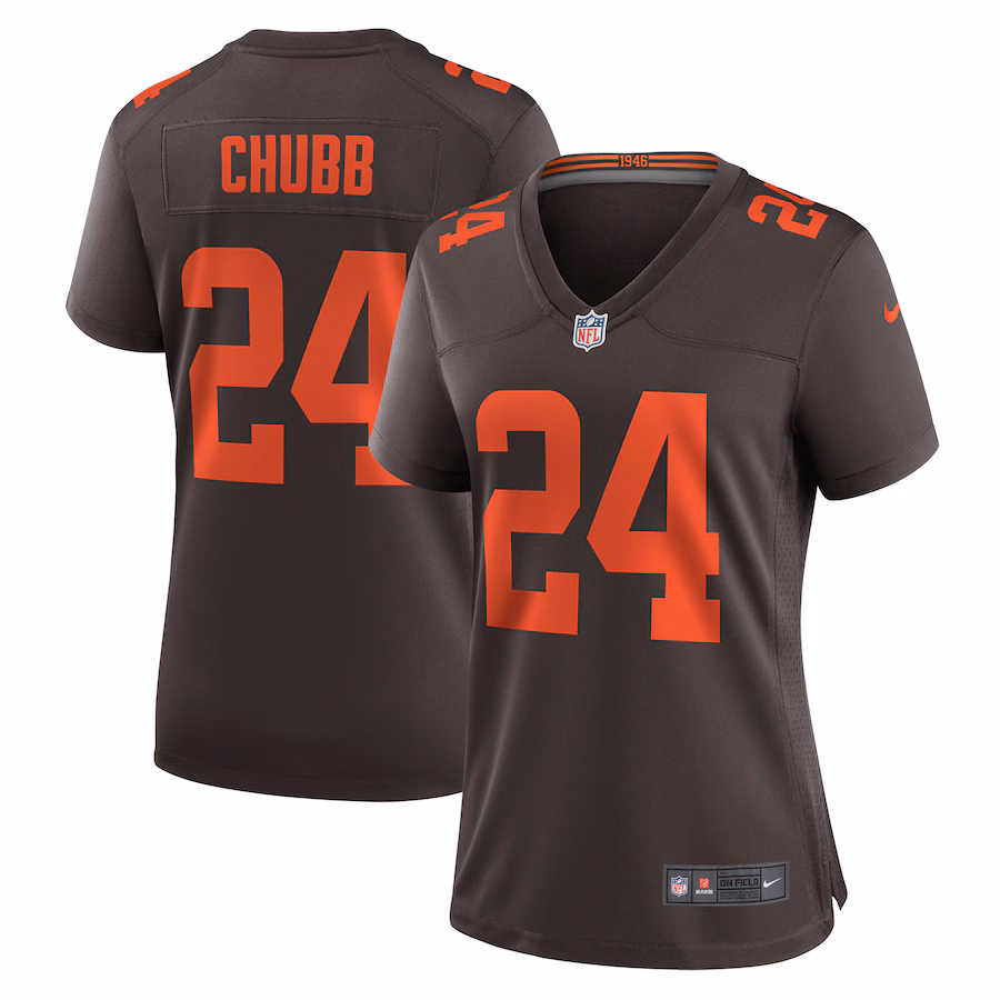 Women's Cleveland Browns Nick Chubb Nike Brown Alternate Game Jersey - ujerseystore