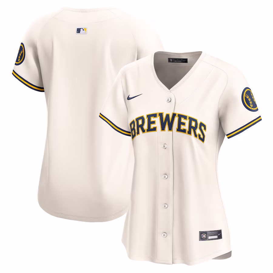 Women's Milwaukee Brewers Nike Cream Home Limited Jersey - ujerseystore