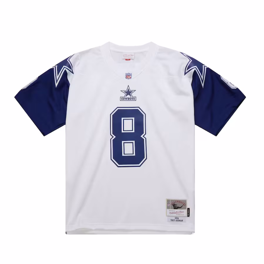 Men's Dallas Cowboys Troy Aikman Mitchell & Ness White 1994 Alternate Legacy Replica Jersey - ujerseystore