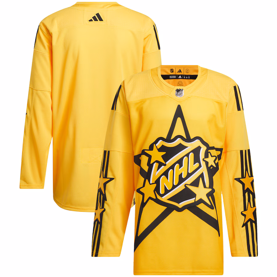 Men's 2024 NHL All-Star Game adidas x drew house Yellow Primegreen Authentic Jersey - ujerseystore