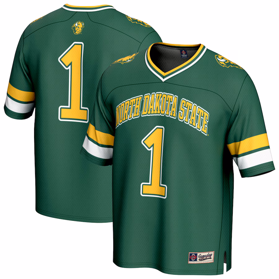 GameDay Greats #1 Green NDSU Bison Lightweight Collegiate Football Fashion Jersey - ujerseystore
