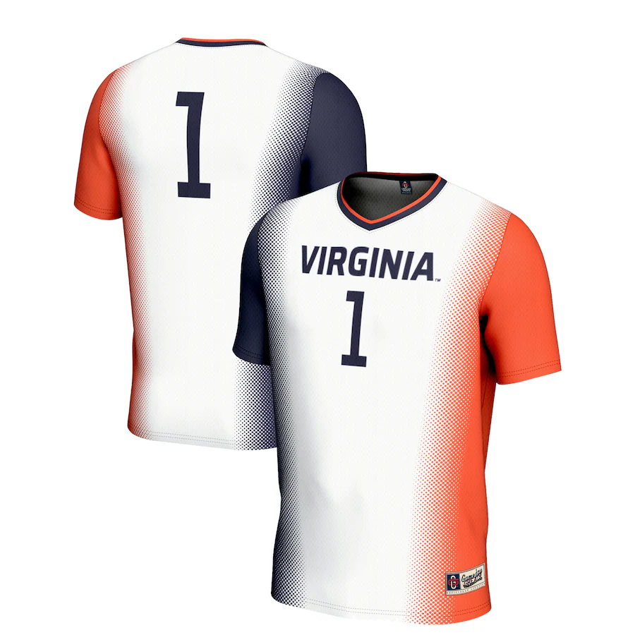 Youth GameDay Greats White #1 Virginia Cavaliers  Lightweight Women's Soccer Jersey - ujerseystore