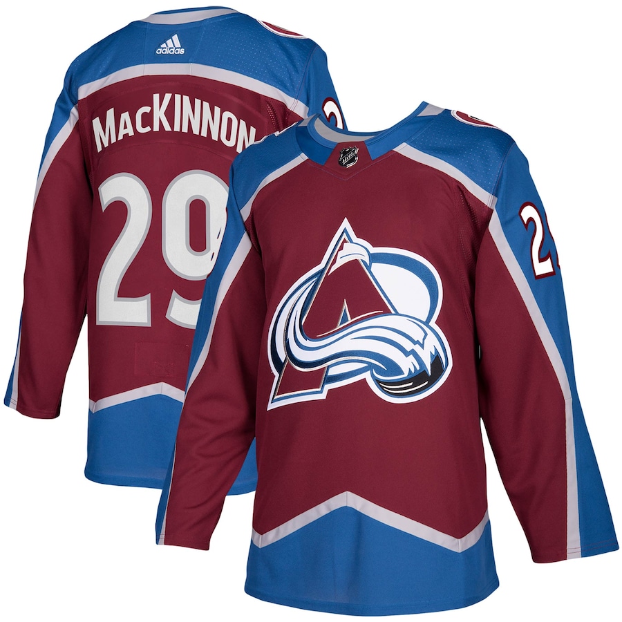 Men's Colorado Avalanche Nathan MacKinnon adidas Burgundy Home Authentic Player Jersey - ujerseystore