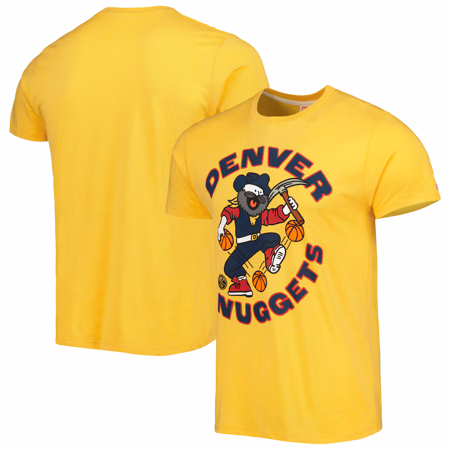 Unisex Denver Nuggets Homage Gold Team Mascot Tri-Blend T-Shirt - ujerseystore