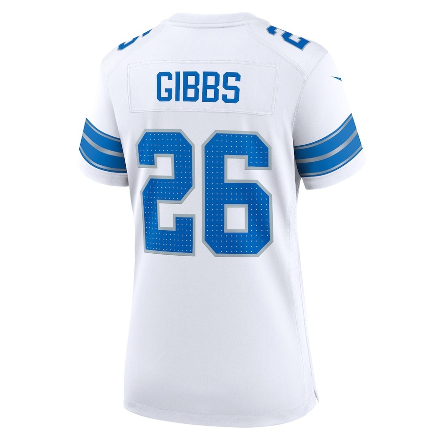 Women's Detroit Lions Jahmyr Gibbs Nike White Game Jersey - ujerseystore