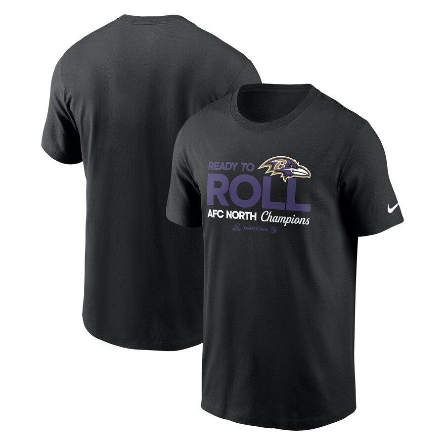 Men's Baltimore Ravens  Nike Black 2024 AFC North Division Champions Locker Room Trophy Collection T-Shirt - ujerseystore