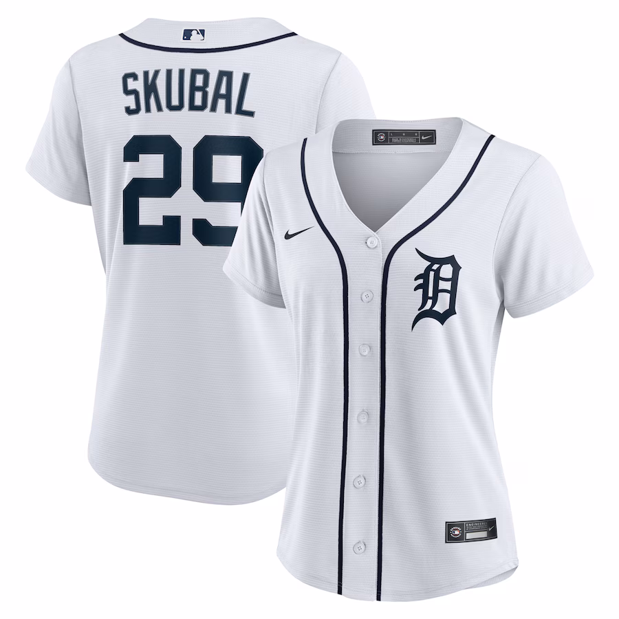 Women's Detroit Tigers Tarik Skubal Nike White Home Replica Player Jersey - ujerseystore