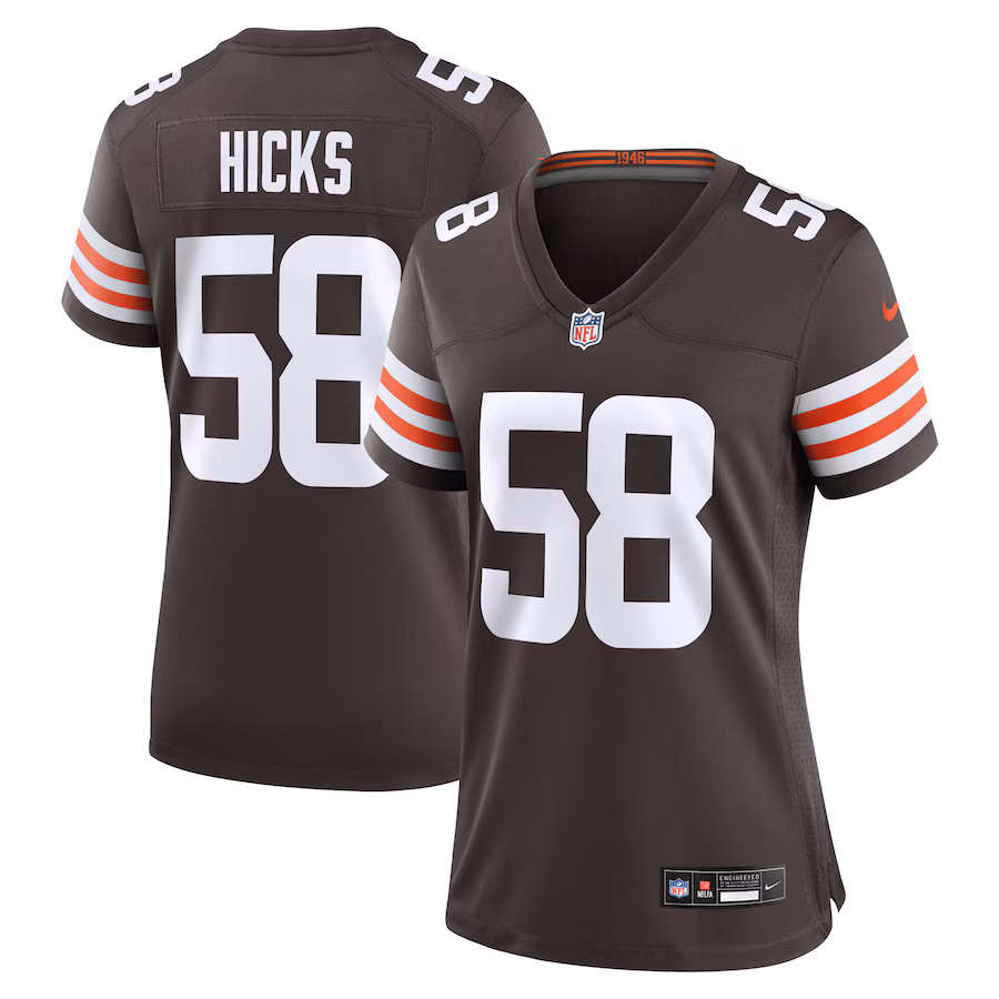 Women's Cleveland Browns Jordan Hicks Nike  Brown  Game Jersey - ujerseystore