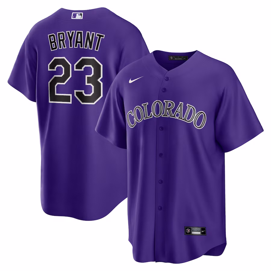 Men's Colorado Rockies Kris Bryant Nike Purple Alternate Replica Player Jersey - ujerseystore