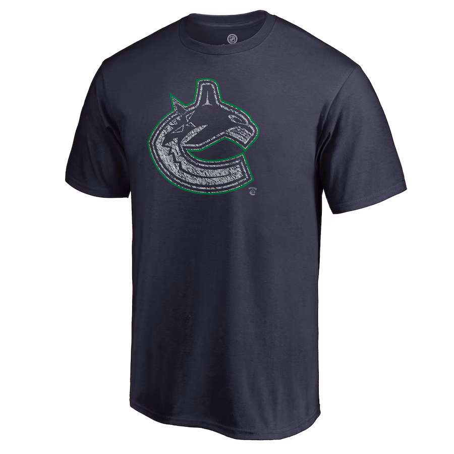 Men's Vancouver Canucks Navy Static Logo T-Shirt - ujerseystore
