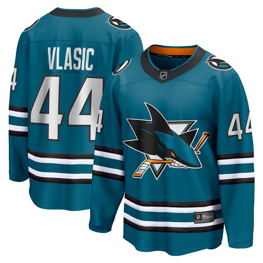 Men's San Jose Sharks Marc-Edouard Vlasic Fanatics Branded Teal Home Breakaway Player Jersey - ujerseystore