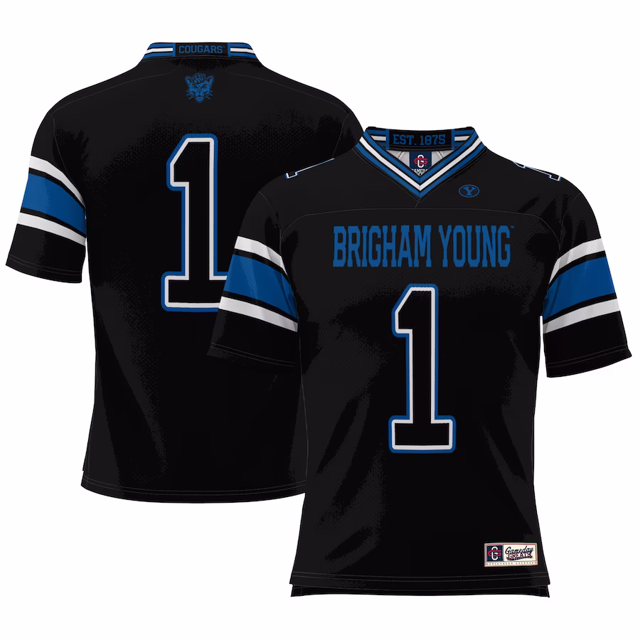 #1 BYU Cougars GameDay Greats Youth Football Jersey - Black - ujerseystore