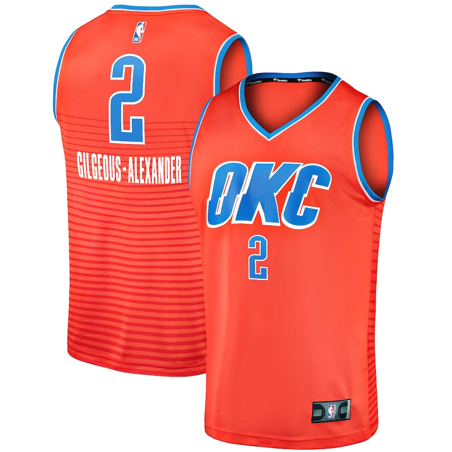 Men's Oklahoma City Thunder Shai Gilgeous-Alexander Fanatics Orange Fast Break Player Jersey - Statement Edition - ujerseystore