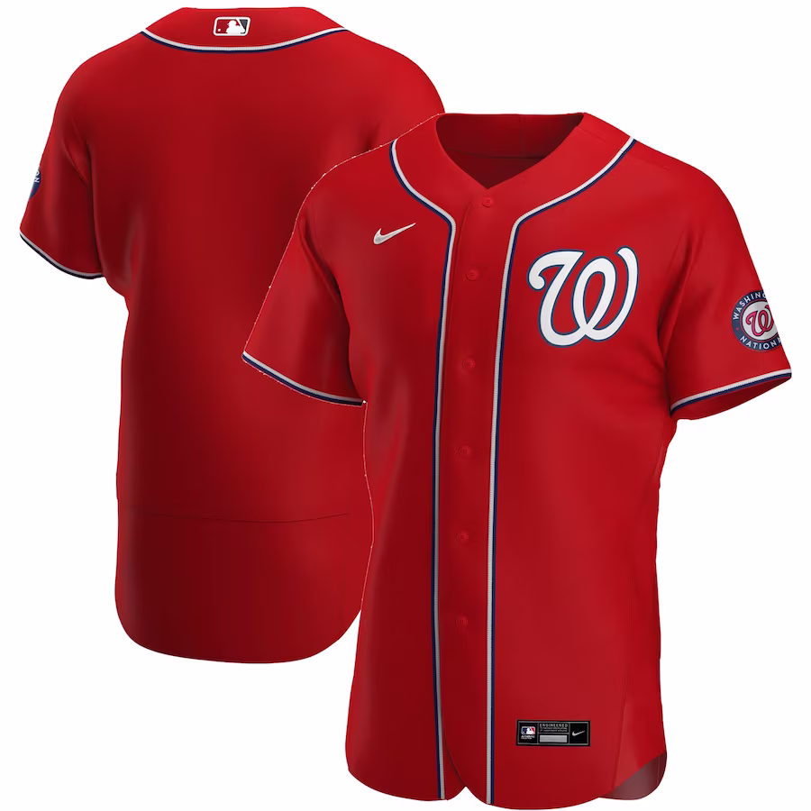 Men's Washington Nationals Nike Red Alternate Authentic Team Jersey - ujerseystore