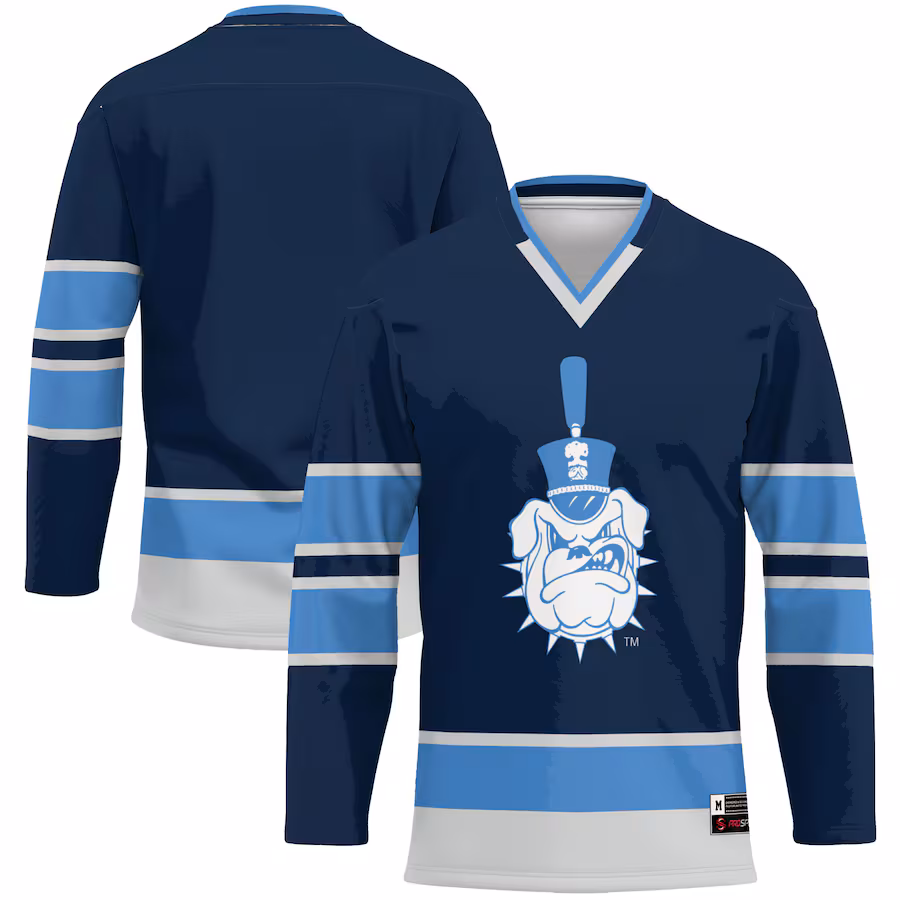 Men's GameDay Greats Navy Citadel Bulldogs Hockey Jersey - ujerseystore