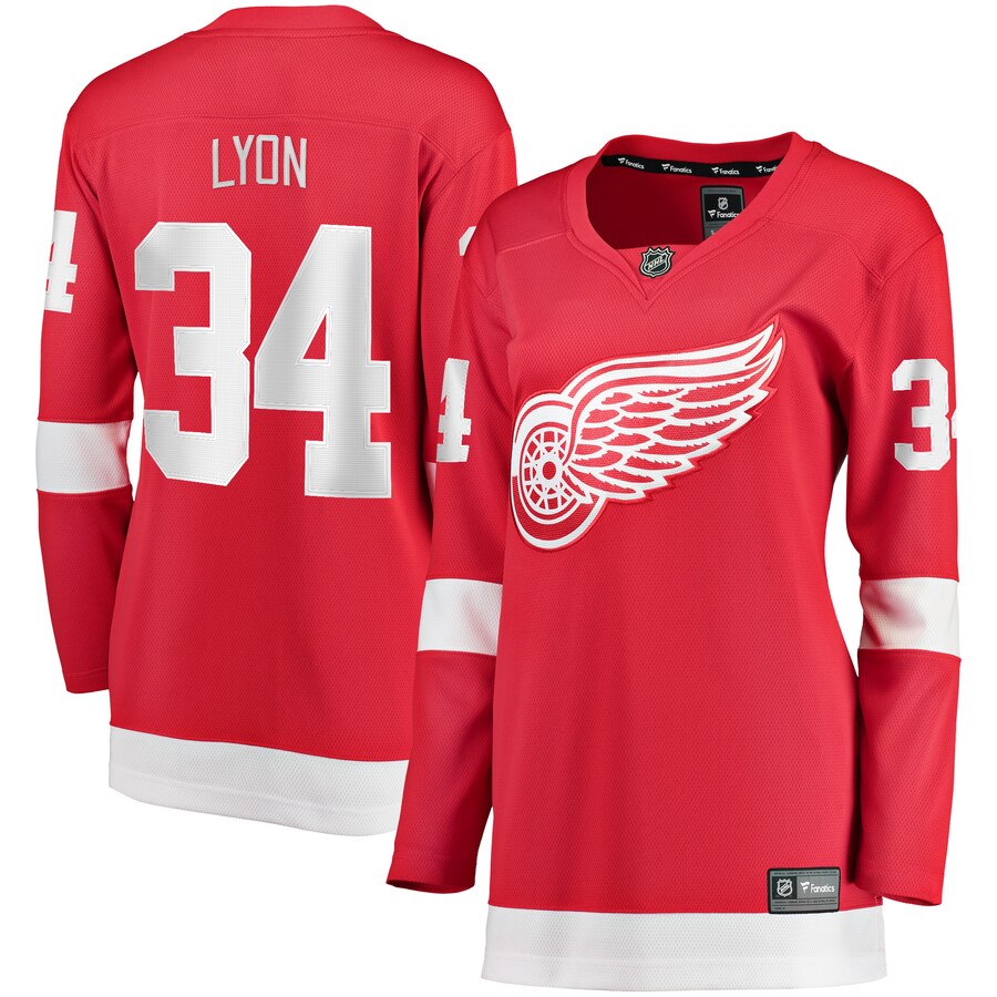 Women's Detroit Red Wings Alex Lyon Fanatics Branded Red Home Breakaway Player Jersey - ujerseystore