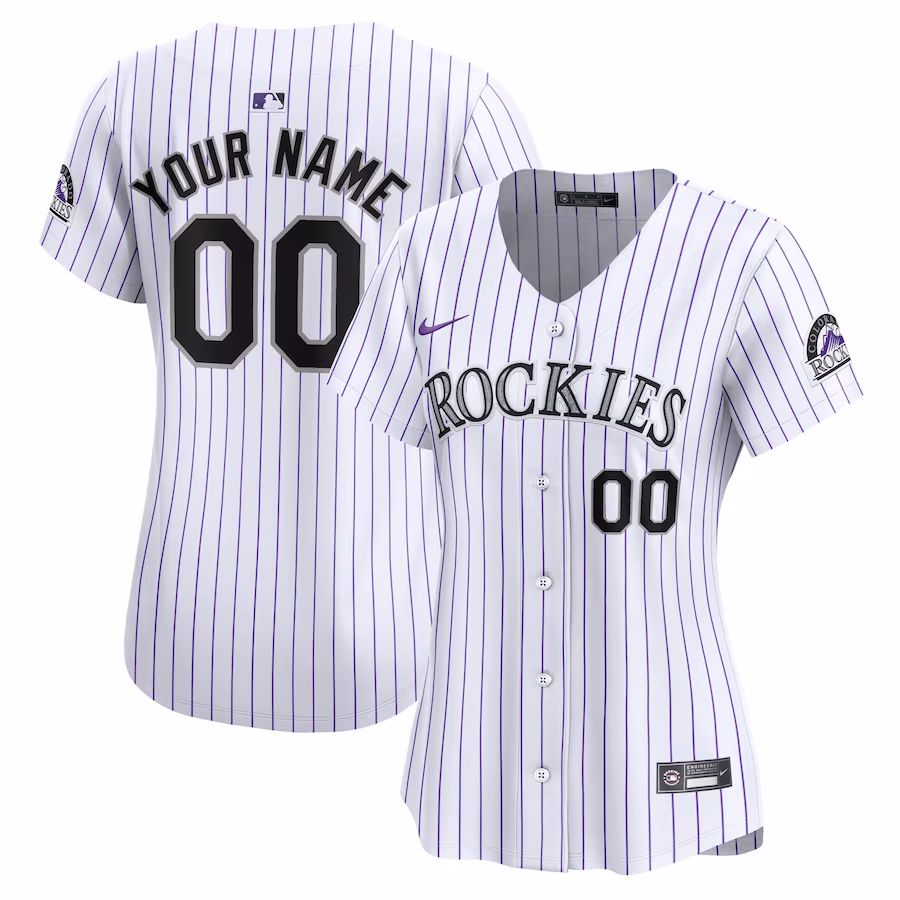 Women's Colorado Rockies Nike White Home Limited Custom Jersey - ujerseystore