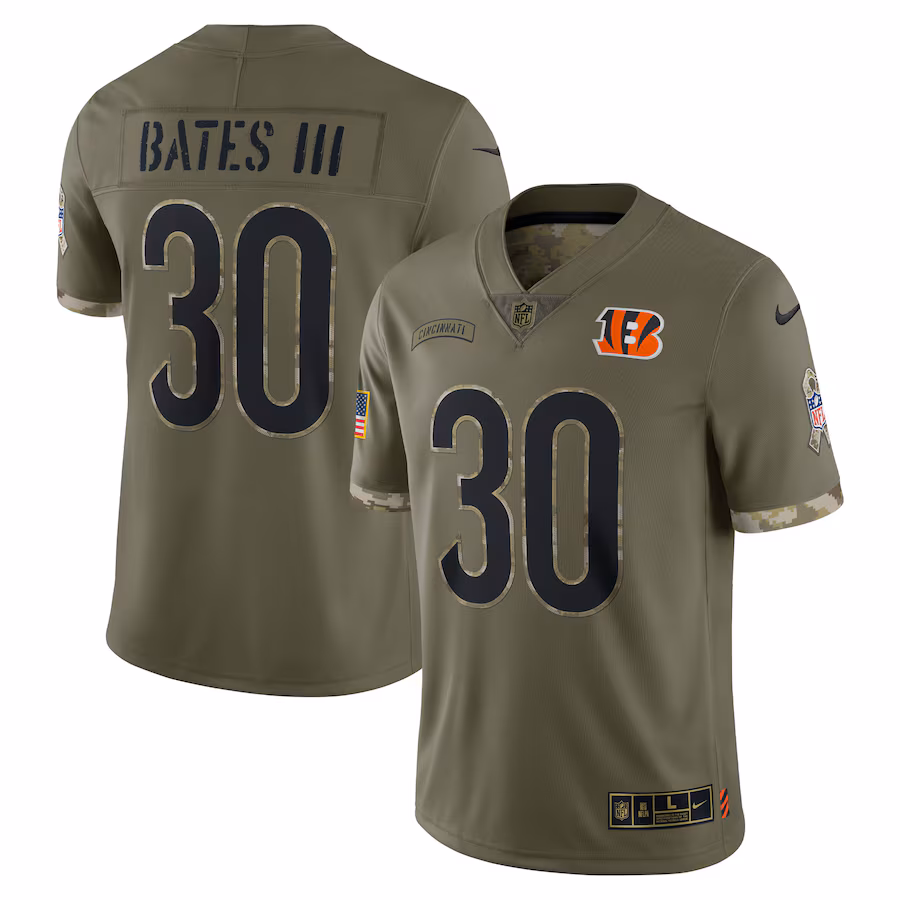 Men's Cincinnati Bengals Nike Olive 2022 Salute To Service Limited Jersey - ujerseystore
