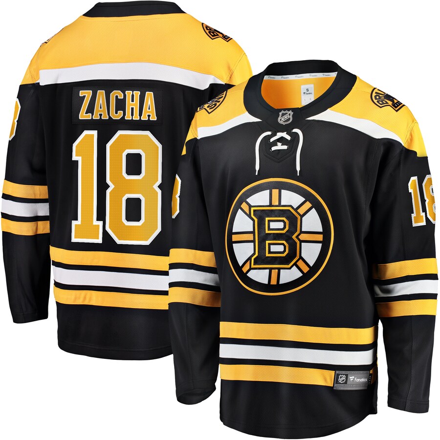 Men's Boston Bruins Pavel Zacha Fanatics Branded Black Home Breakaway Player Jersey - ujerseystore