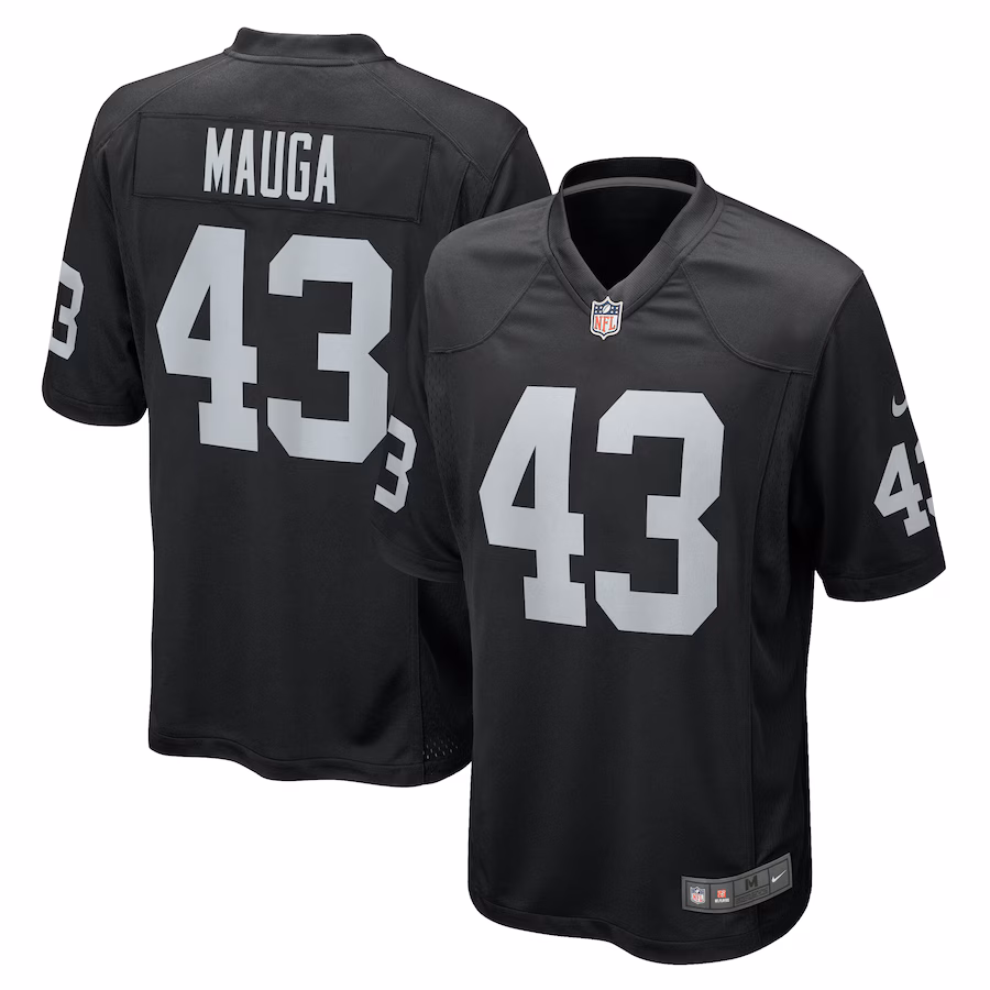 Men's Las Vegas Raiders Kanai Mauga Nike  Black Team Game Jersey - ujerseystore