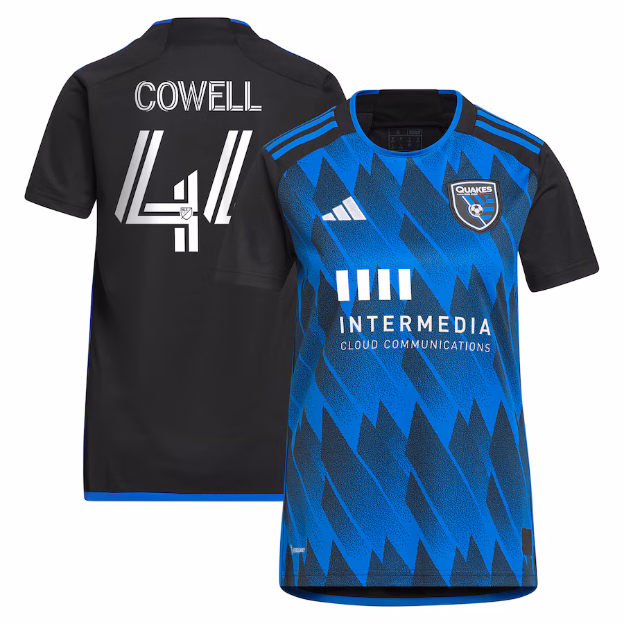 Women's San Jose Earthquakes Cade Cowell adidas Blue 2023 Active Fault Jersey Replica Jersey - ujerseystore