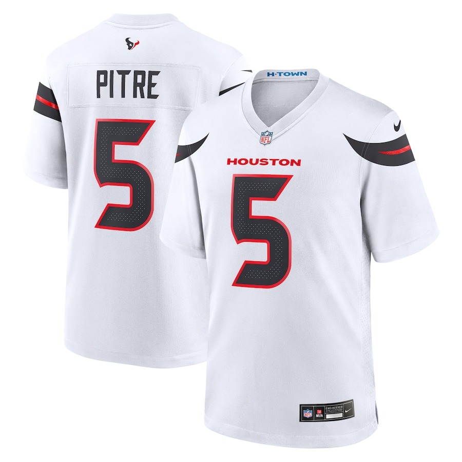 Men's Houston Texans Jalen Pitre Nike White Game Jersey - ujerseystore