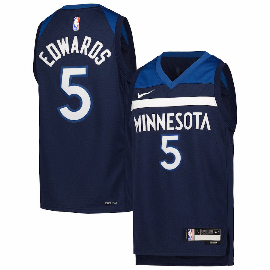 Youth Minnesota Timberwolves Anthony Edwards Nike Navy Swingman Jersey - Icon Edition - ujerseystore